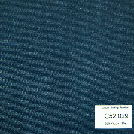 [ Hết hàng ] C52.029 Kevinlli V3 - Vải Suit 50% Wool - Xanh Dương Trơn
